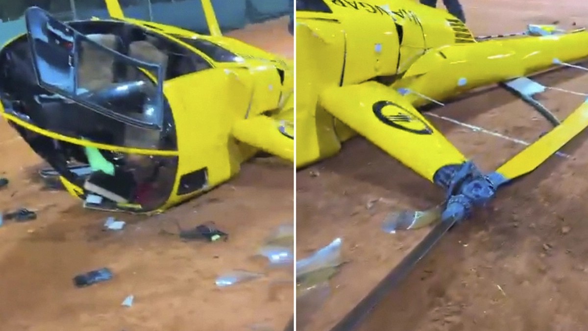 Helicóptero se estrella en una cancha de tenis en Buenos Aires (VIDEOS)