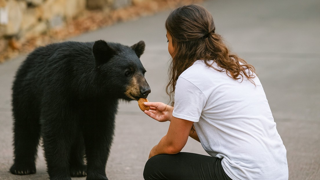VIDEO: Mujer intenta acariciar a un oso y esto es lo que pasa