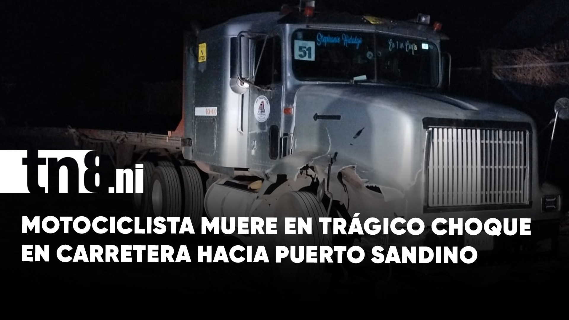 Motociclista muere en trágico accidente en carretera hacia Puerto Sandino